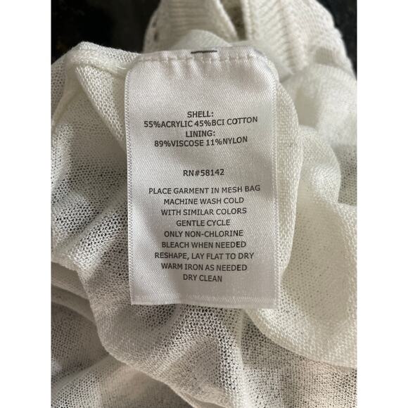 Luxely Mesa Sweater Dress Ivory Black Sz Medium NWT Contemporary Crochet Pattern - Picture 12 of 12